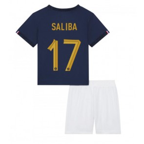 Francja William Saliba #17 Koszulka Podstawowych Dziecięca MŚ 2022 Krótki Rękaw (+ Krótkie spodenki)